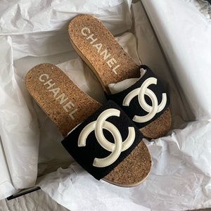 Chanel Tweed Sandals